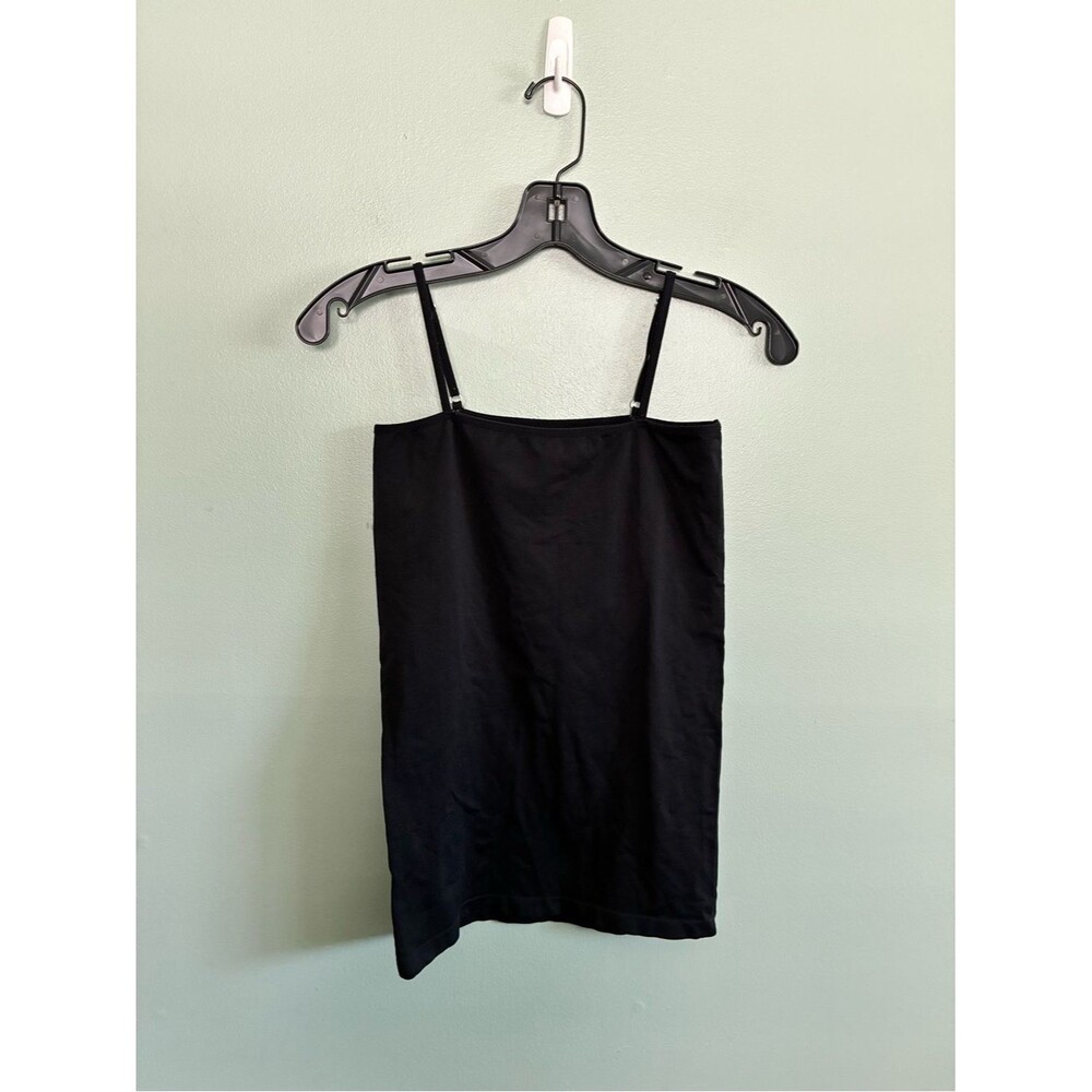 Free People Intimatley Sophie Basic Black Spaghetti Strap Tank Top Square M/L